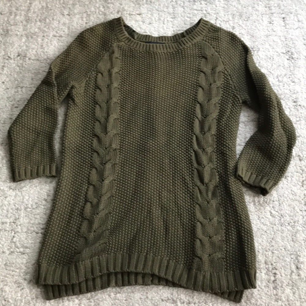 Hunter Green Cable Knit Sweater